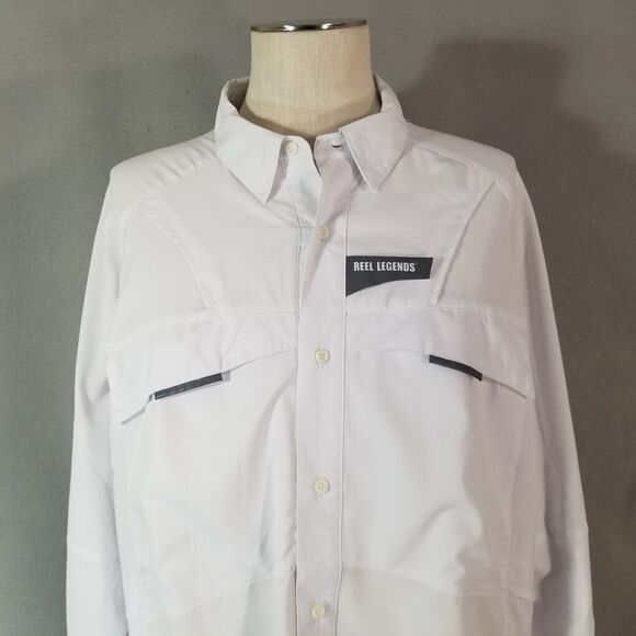 Reel Legends shirt men's 2XL XXL white long sleeve Dri-Fit Outdoor fishing - Picture 2 of 9